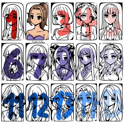 girls that look diffrent anime