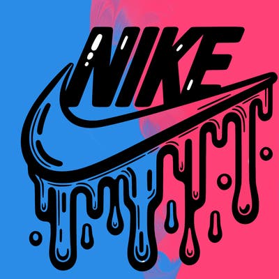 dripping nike logo