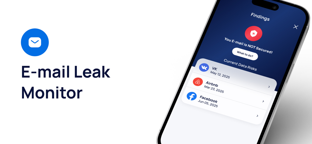 Interface do monitor de vazamento de e-mail do Trusted Guard Ecoravex mostrando o status de segurança e riscos de dados