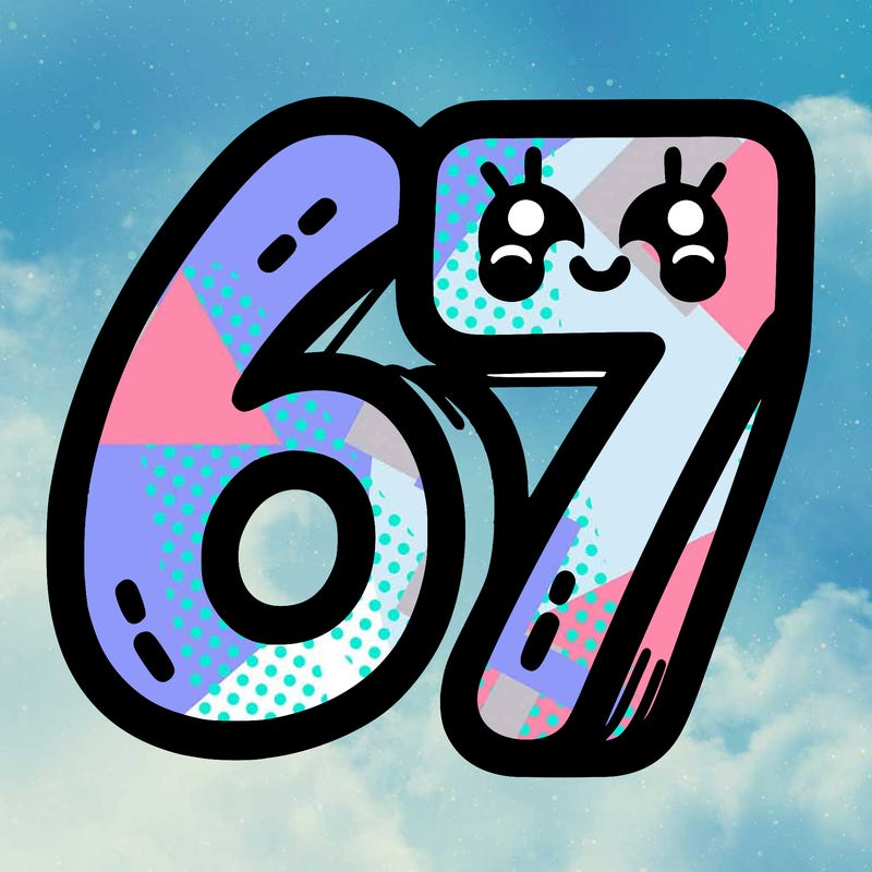 the numbers 67