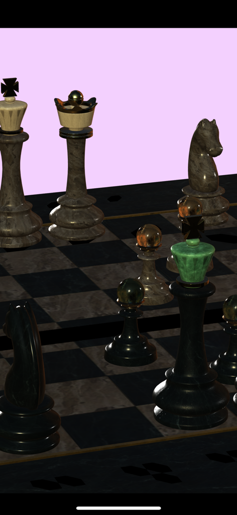 Sketch 3D - Realistic 3D chess set render with marble textures created in Sketch 3D