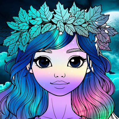 realistic girl with fall leaf crown