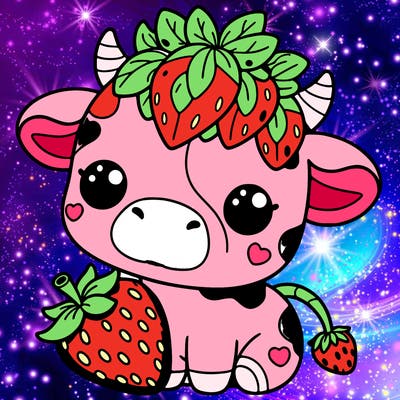 cute strawberry cow