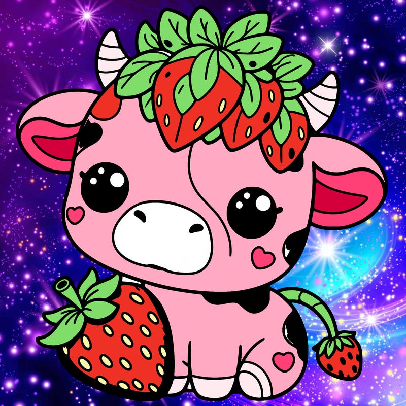 cute strawberry cow