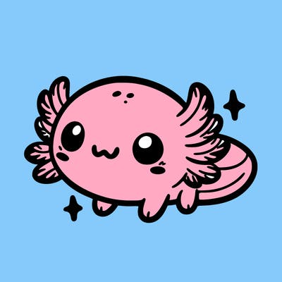 cute easy baby axolotl