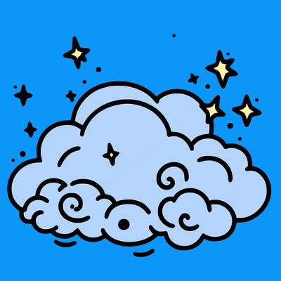 pink starry cloud sky