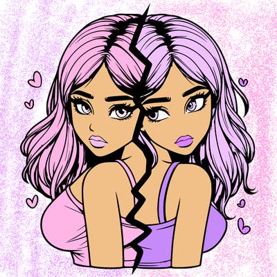 realistic girl split