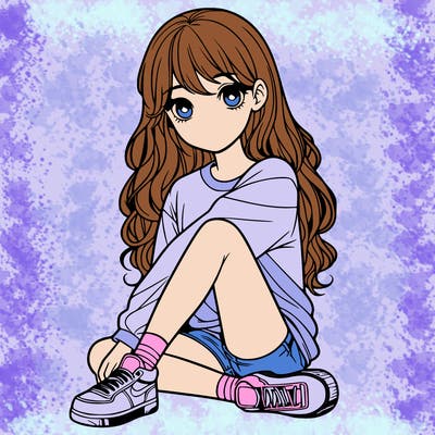 girl sitting realistic