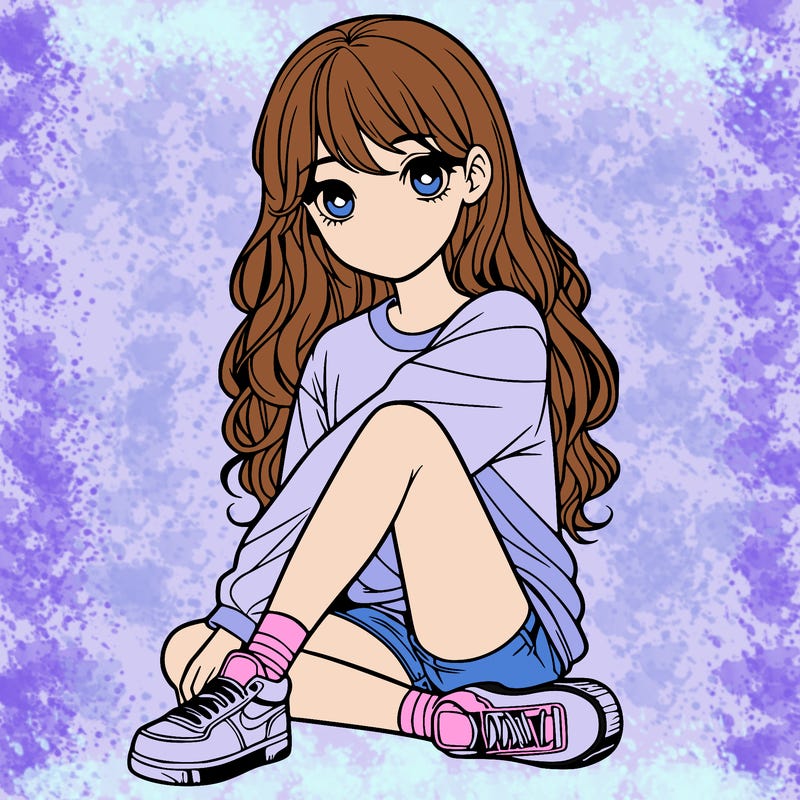 girl sitting realistic