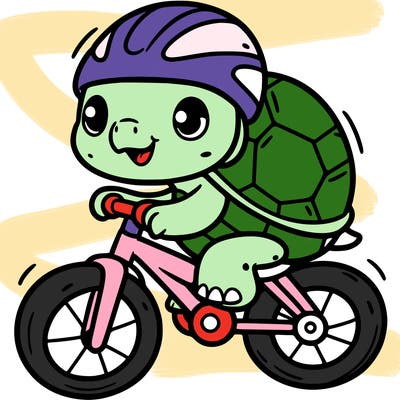 turtle on a bike