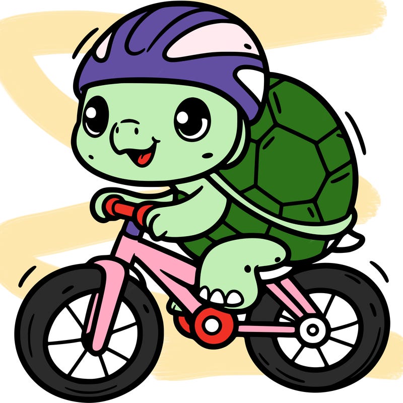 turtle on a bike