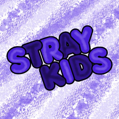 bubble letters saying stray kids