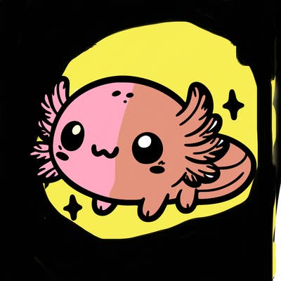 cute easy baby axolotl