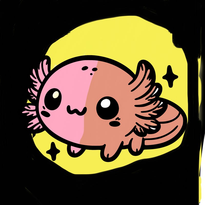 cute easy baby axolotl