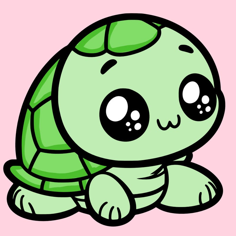cute little animated turtle
