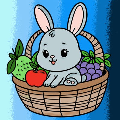 bunny in a fruit basket