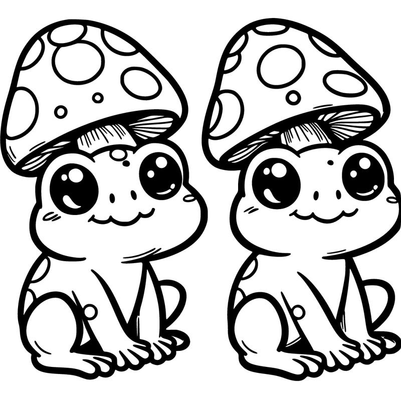 frog with a mushroom hat