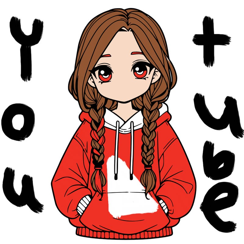 a realistic girl with a oversized hoodie and she has braids