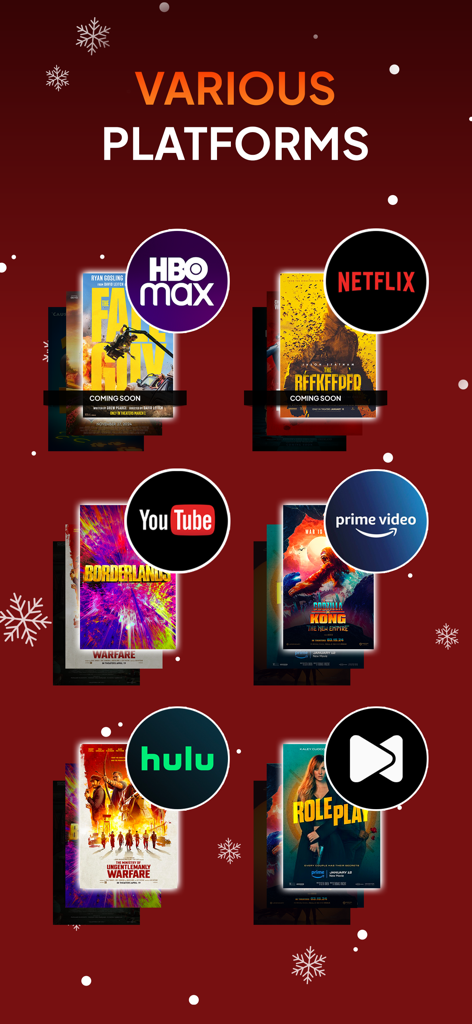 A graphic showing various streaming platforms supported by the Minu app including Netflix, Hulu, and HBO Max.