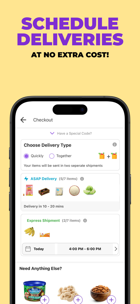Chaldal: Online Grocery - Checkout screen for Chaldal online grocery app showing delivery scheduling options