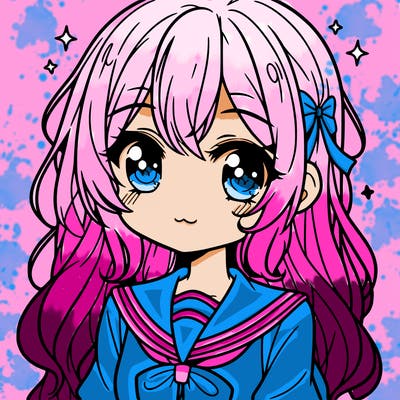 cute anime girl with long hair