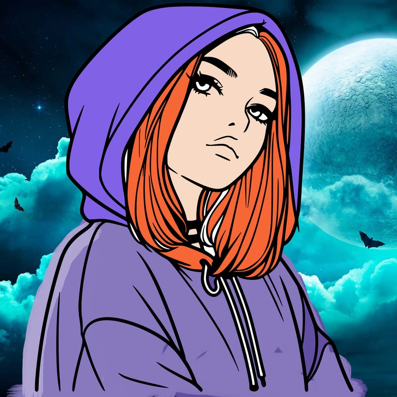 a realistic girl in a hoodie