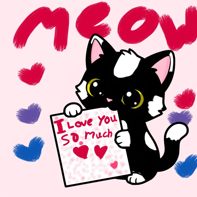 a small cat with a blank sheet of paper in its hand. the cat is sooooooo cute!