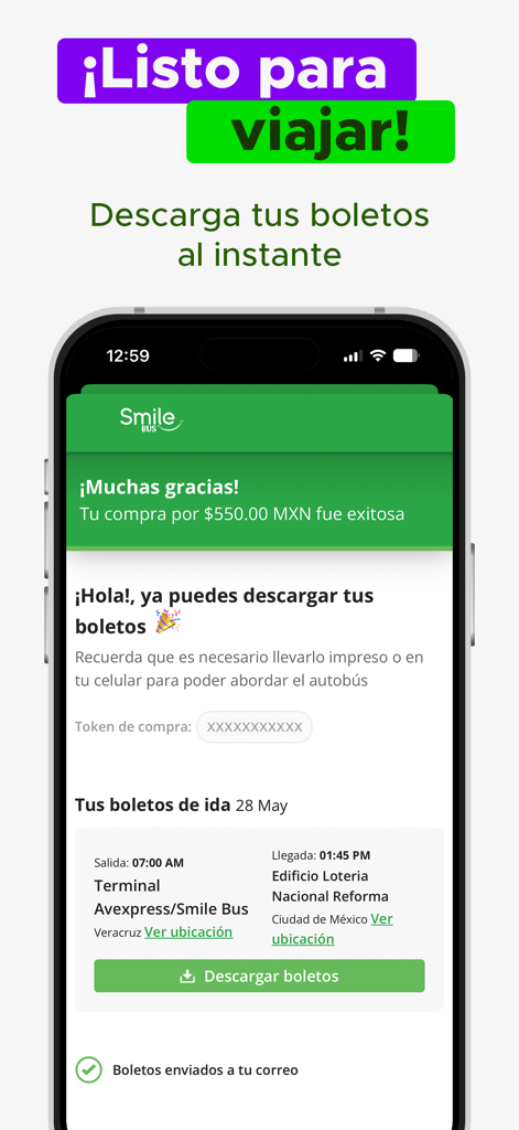 Smilebus - Smilebusアプリのデジタルバスチケット確認画面
