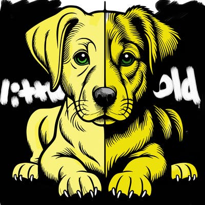 realistic dog split picture