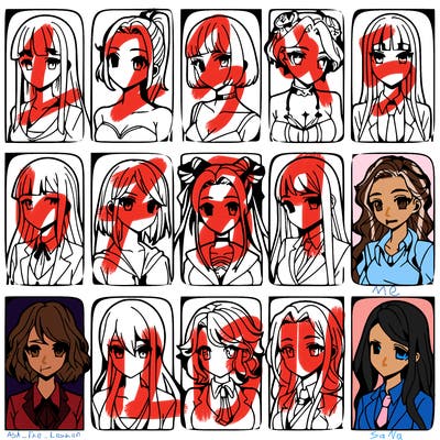 girls that look diffrent anime