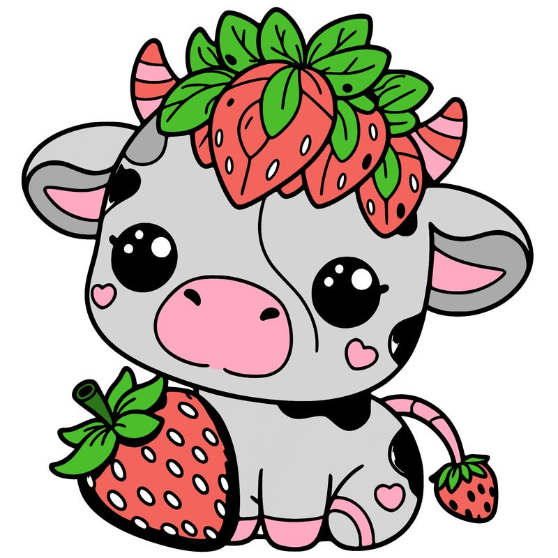 cute strawberry cow