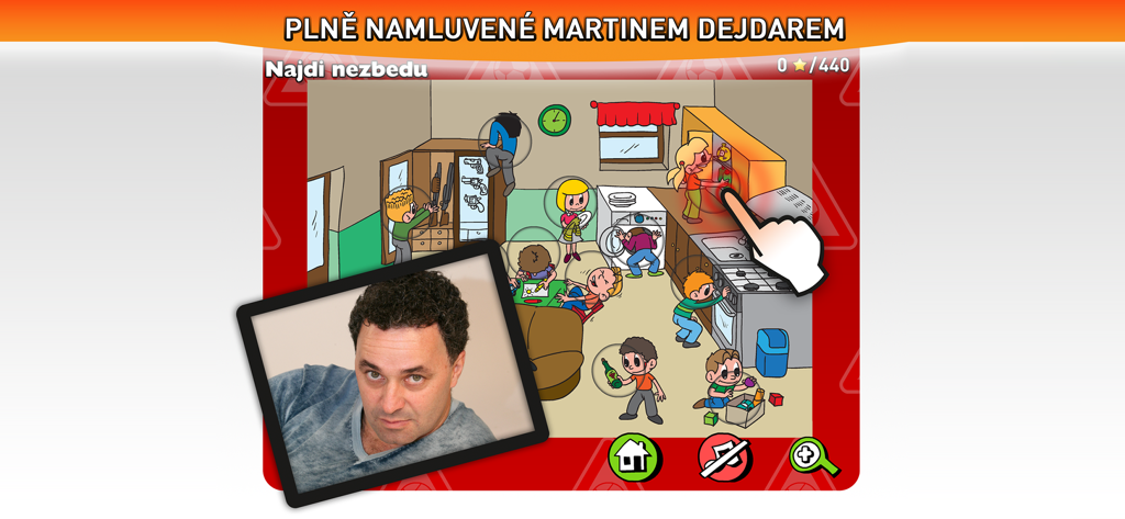 Malý záchranář - Juego educativo interactivo de seguridad en el hogar para niños en la aplicación Maly zachranar.