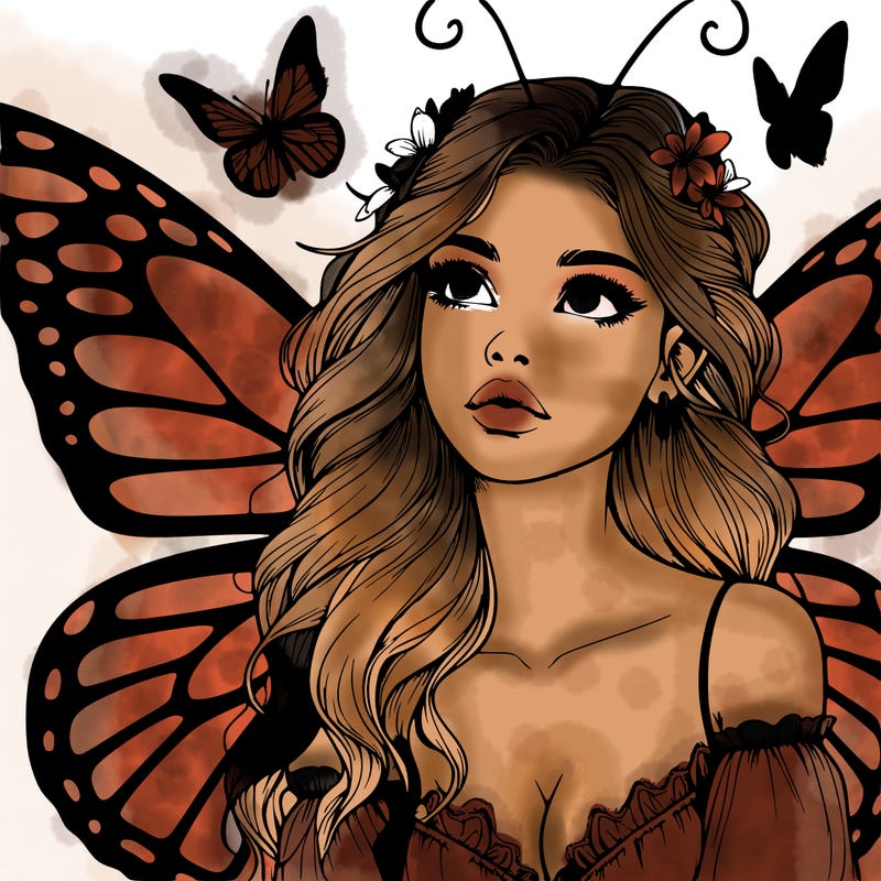 butterfly fairy realistic girl