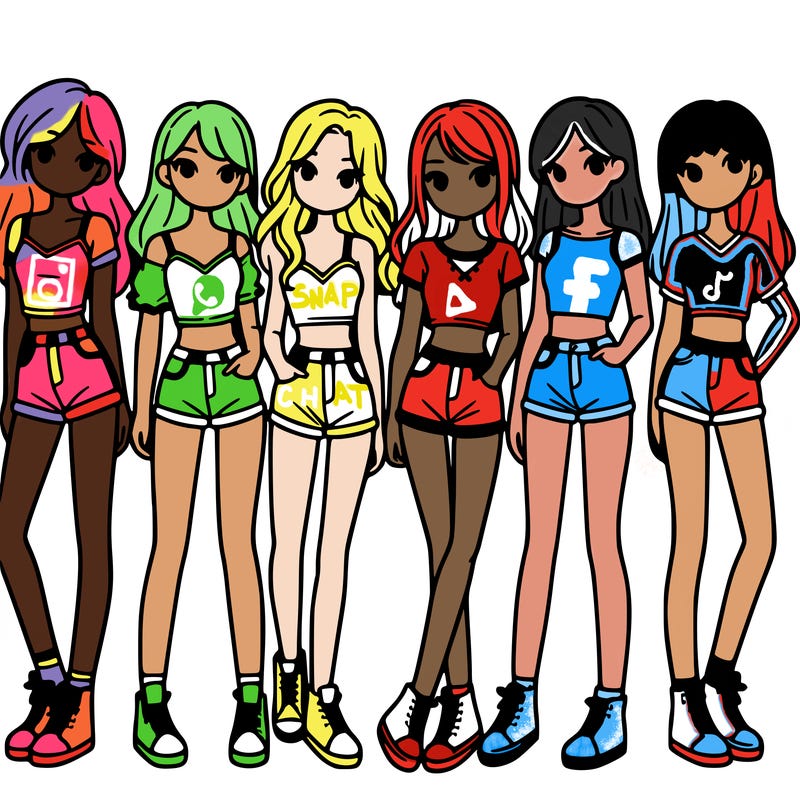 a group of girls wearing crop tops and shorts
