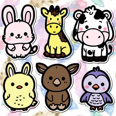 cute animal stickers