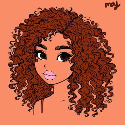 girl with curly hair realistic