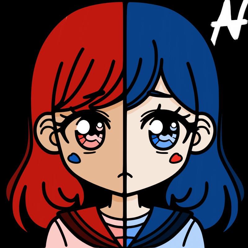 a split of a girl