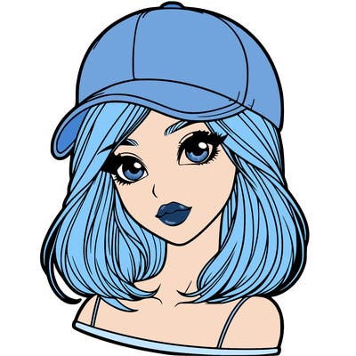 semi realism beautiful girl wearing cap