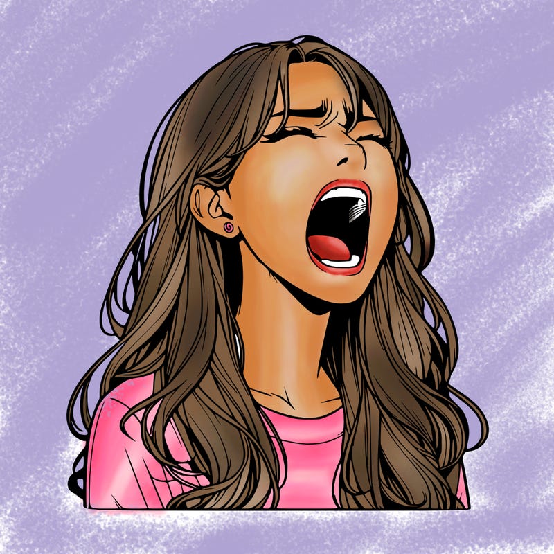 screaming realistic, girl