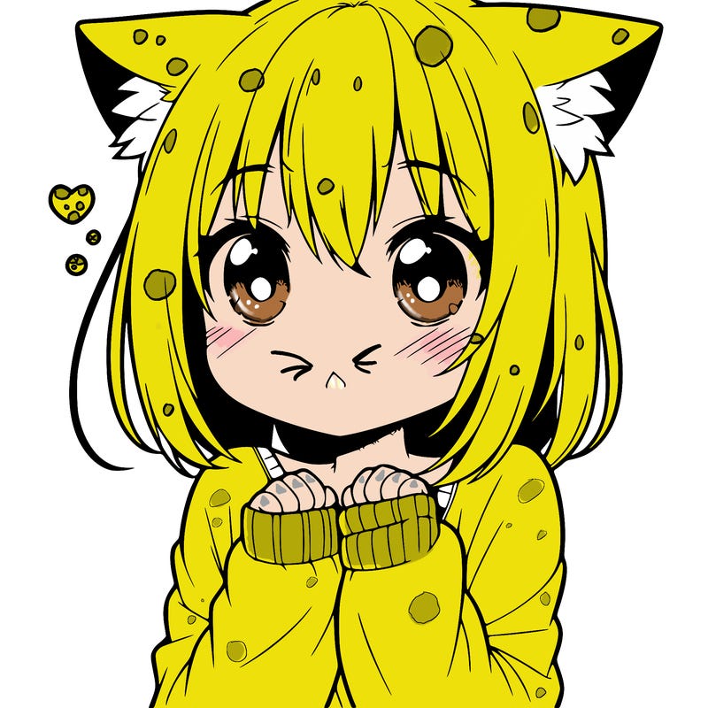 shy anime catgirl