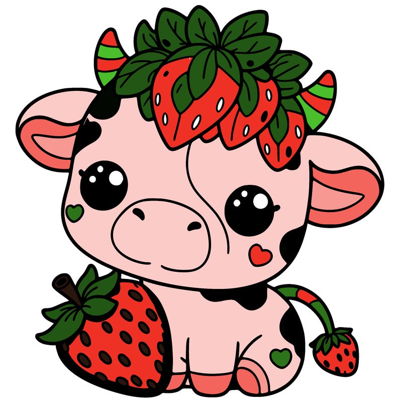 cute strawberry cow
