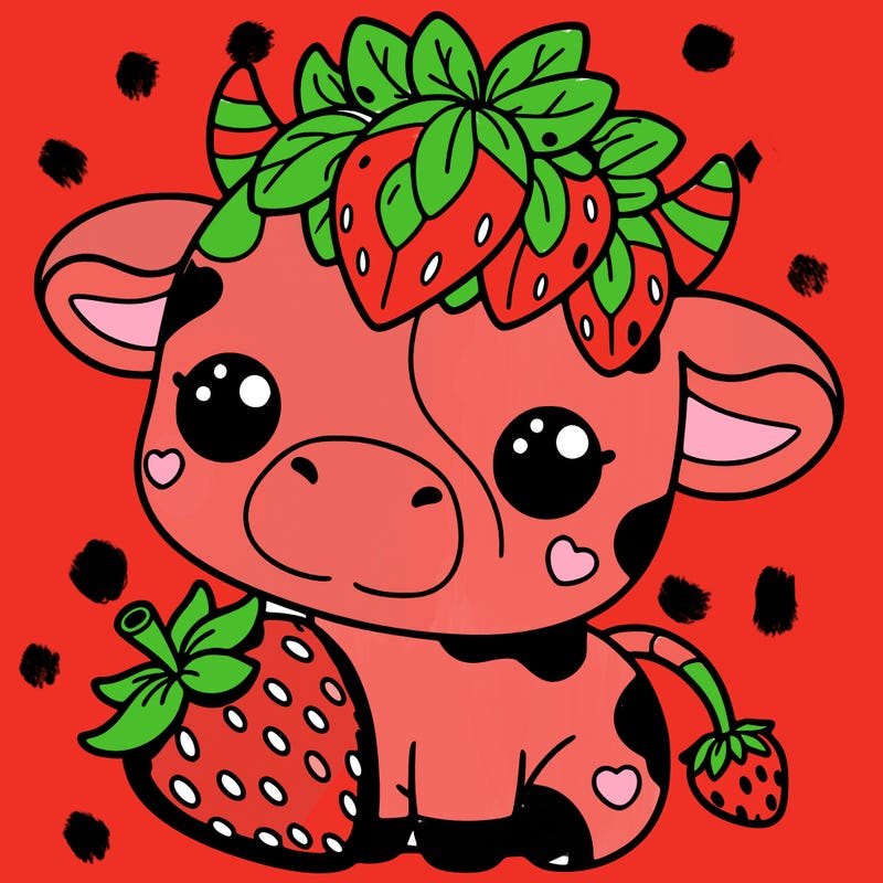 cute strawberry cow