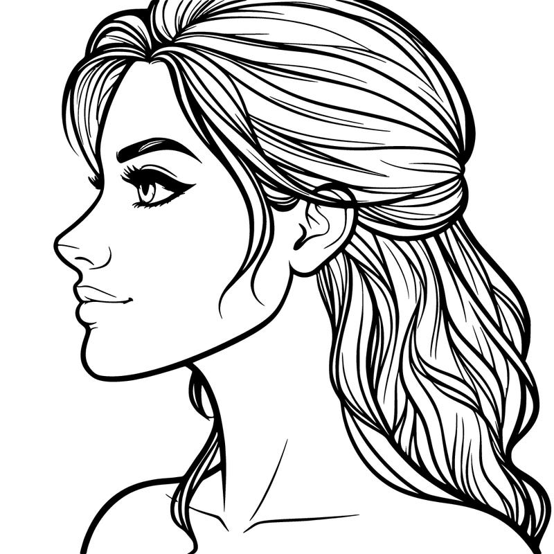 realistic profile of woman