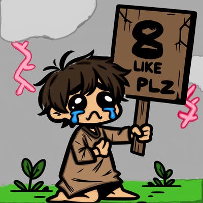 small poor toddler crying with sign that says 2 like plz