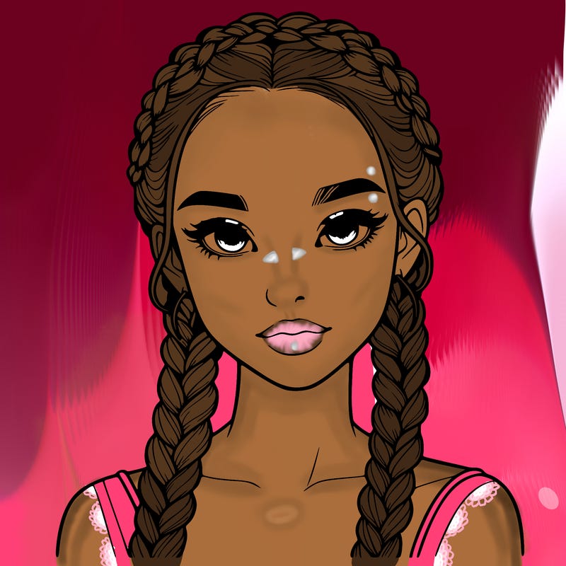 realistic girl with braids