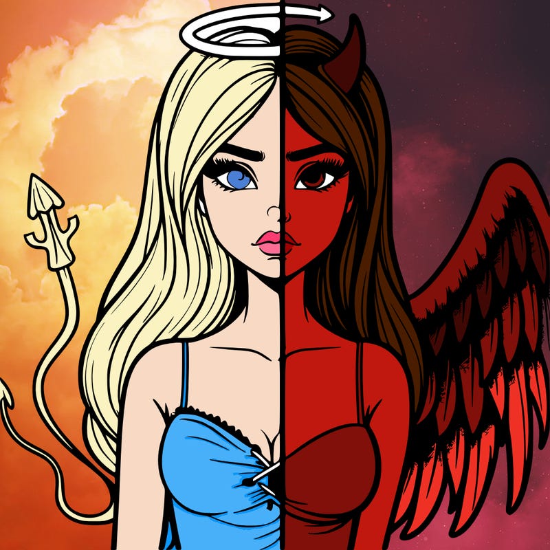 devil vs angel realistic girl