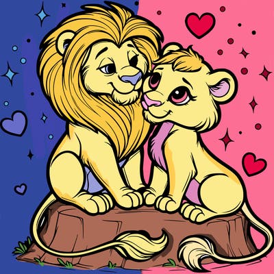 lion and lioness inlove