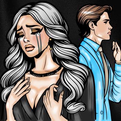 beautiful woman crying over realistic betrayal