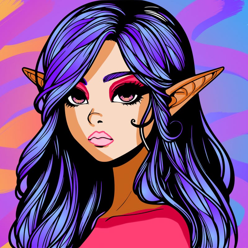 elf girl realistic dark fantasy