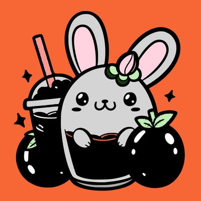 orange flavored rabbit boba